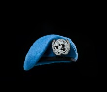 UN Beret on black background