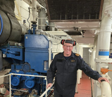 LTCDR Finnerty’s happy place – the engine room on HMNZS Canterbury