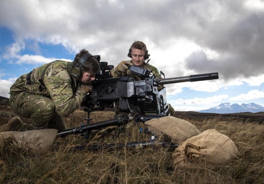 New Zealand Army soldiers use the 40mm Grenade Machine Gun (GMG)