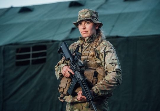 Aircraftman Georgia Woodhouse at the Dip Flat training area, part of the Air Force Recruit Course.