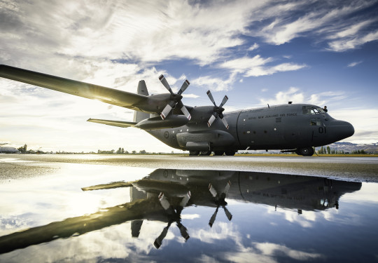 C 130H Hercules NZ7001 on Exercise Nocturnal Reach RNZAF Base Woodbourne 2016