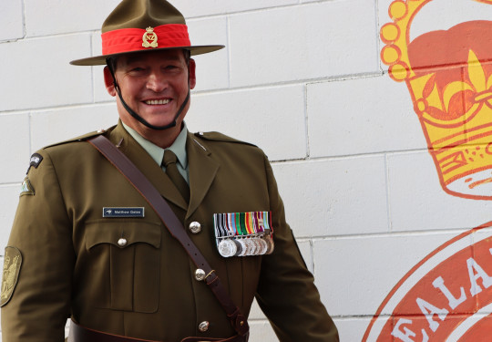 Warrant Officer Class 1 Matt Gates is the Regimental Sergeant Major for 2nd/1st Battalion, and the Ceremonial Colour Officer for the NZDF contingent that’s in Italy to mark 80 years since the Battles of Cassino