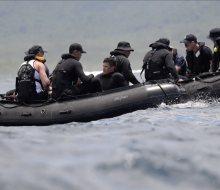 Navy divers carry out daily reconnaissance on HMNZS Manawanui