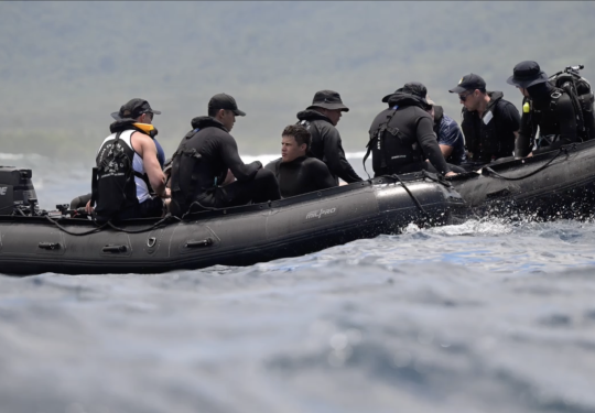 Navy divers carry out daily reconnaissance on HMNZS Manawanui