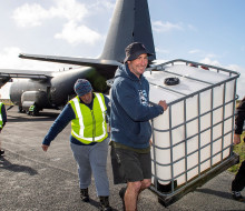 RNZAF delivers water tanks to Chatham Islands