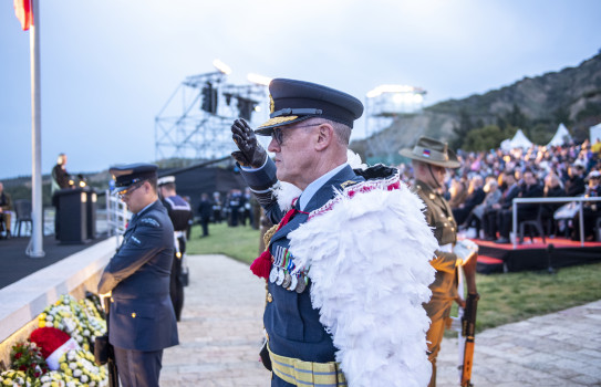 Chief of the New Zealand Defence Force Air Marshal Kevin Short during the Anzac Dawn Service 