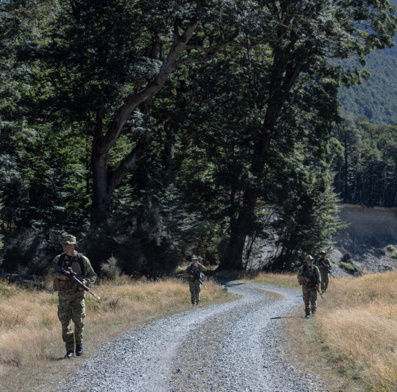 RNZAF recruits conducting patrols as part of their training