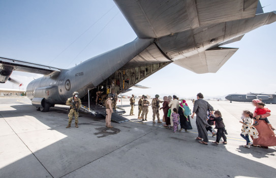 C-130H Hercules NZ7005 evacuating civilians in the Middle East