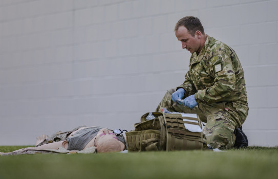 Medic Match 2024 winner Corporal Patrick Harnett competing during the three-day event held in Christchurch.