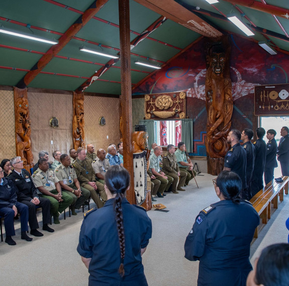Chaplains inside the Te Taua Moana Marae  during the forum.