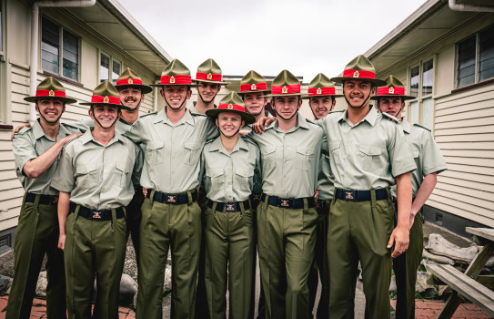 Private O’Sullivan with her section on graduation day